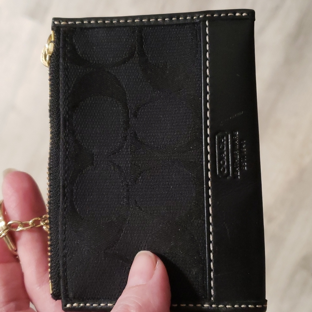 Black coach change purse